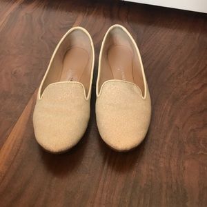 Cream sequin flats